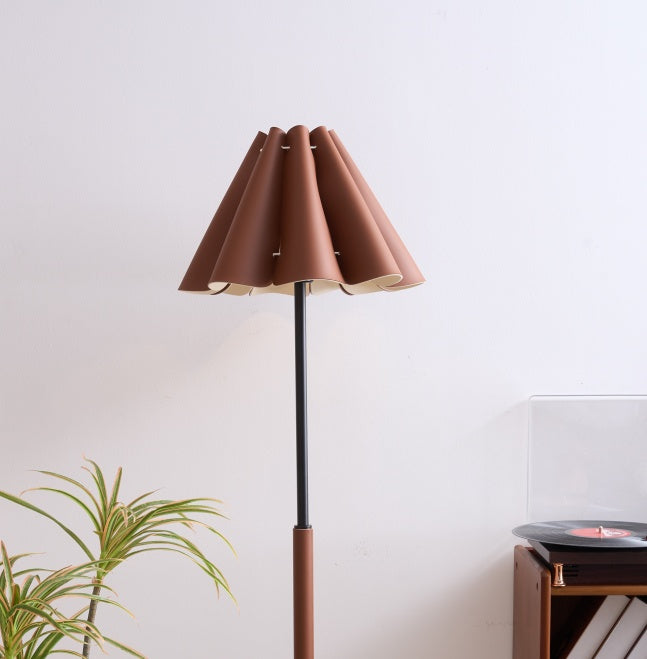 Floor Lamp With Leather Lampshade Perfect For Living Rooms, Bedrooms, Offices