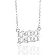 Minimalist Micro Zirconia Numeral Angel Pendant Necklace