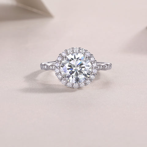 Starlight Shining - A Fashionable Jewelry Ring Set With 3-carat Moissanite S925 Sterling Silver And Platinum-plated Diamond