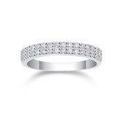 Luxury Fashion Double Row Diamond Ring With Moissanite Silver Ring