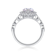 The Realm Of Delight - A Fashionable Diamond Jewelry Piece Set With Moissanite S925 Sterling Silver And Platinum-plated Diamond Ring