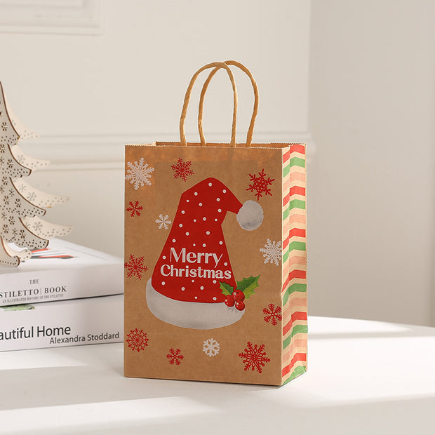 Christmas Gift Portable Kraft Paper Gift Bag