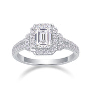 Square Luxury Diamond Ring Fashion Moissanite Silver Ring