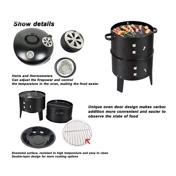 Double Layer Smokeless BBQ Grill & Braising Oven