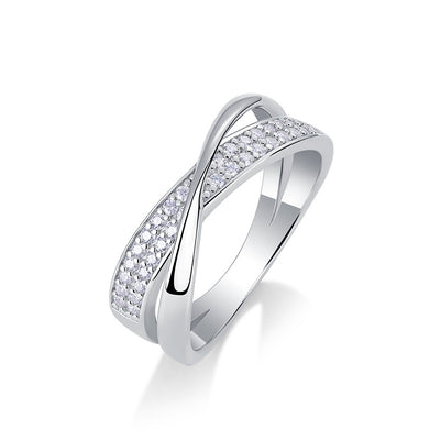 Wrap Around The Diamond Ring Luxury Fashion Set Moissanite Silver Ring