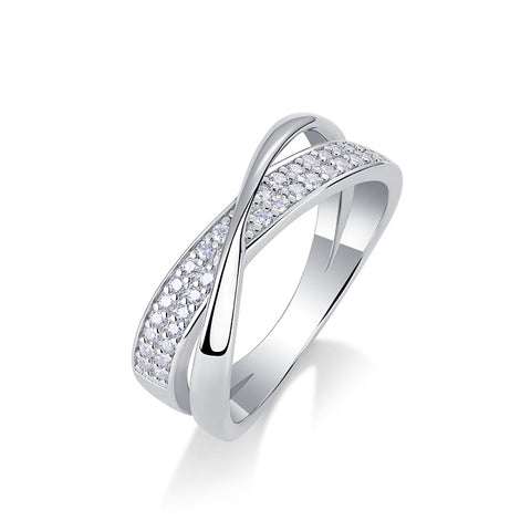 Wrap Around The Diamond Ring Luxury Fashion Set Moissanite Silver Ring