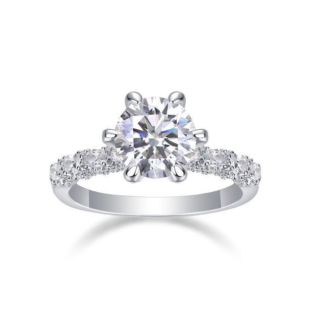 Lady Luck Diamond Ring Luxury Fashion Set Moissanite Silver Ring