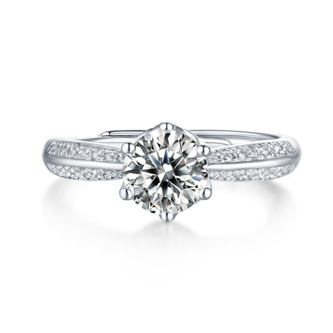 Moissanite Diamond Wedding Ring Luxury Fashion Silver Ring