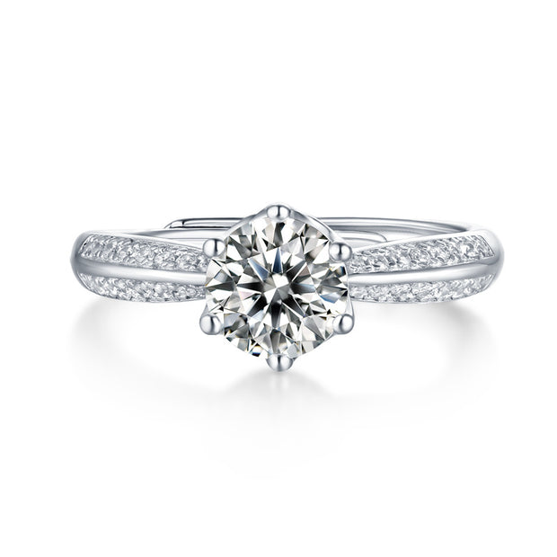 Moissanite Diamond Wedding Ring Luxury Fashion Silver Ring