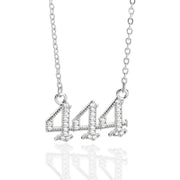 Minimalist Micro Zirconia Numeral Angel Pendant Necklace