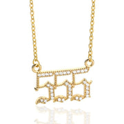 Minimalist Micro Zirconia Numeral Angel Pendant Necklace