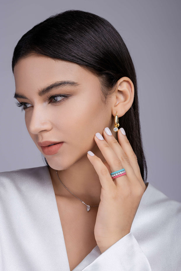 Dreamy Halo - A Fashionable And Luxurious Jewelry Accessory Set With Moissanite S925 Sterling Silver And Platinum-plated Diamond