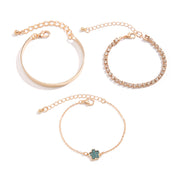 Hip Hop Punk Rhinestone Chain Parthenocissus Grass Bracelet