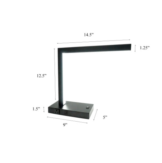 Modern LED Desk Lamp With USB & Power Outlet