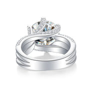 Luxury Fashion Large Diamond Ring Moissanite Silver Ring