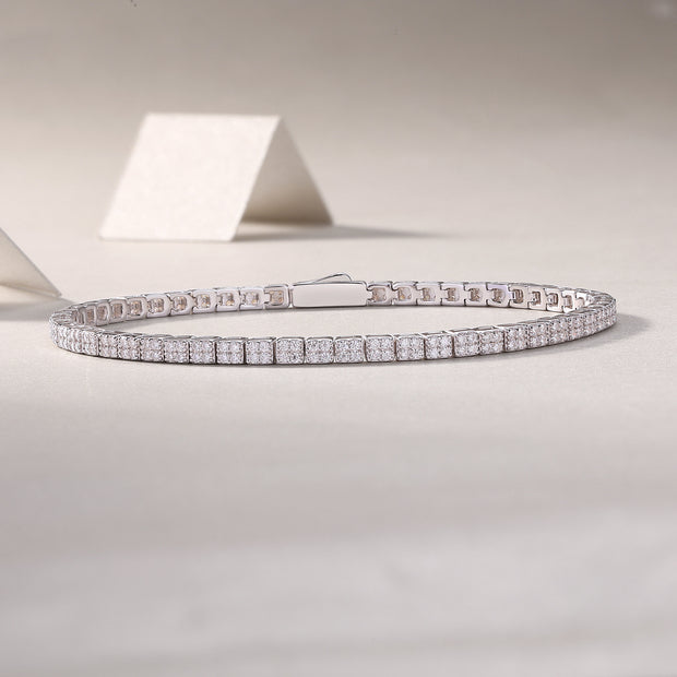 Piano Poet Luxurious Fashion Set Mosan Diamond S925 Silver Bracelet Rivaling Natural Diamonds
