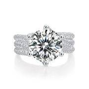 Luxury Fashion Large Diamond Ring Moissanite Silver Ring