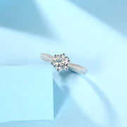 Moissanite Diamond Wedding Ring Luxury Fashion Silver Ring