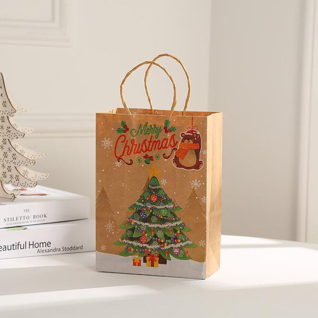 Christmas Gift Portable Kraft Paper Gift Bag