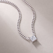 Zhang Yang - A Fashionable And Luxurious Diamond Jewelry Pendant Set With Square Moissanite S925 Sterling Silver