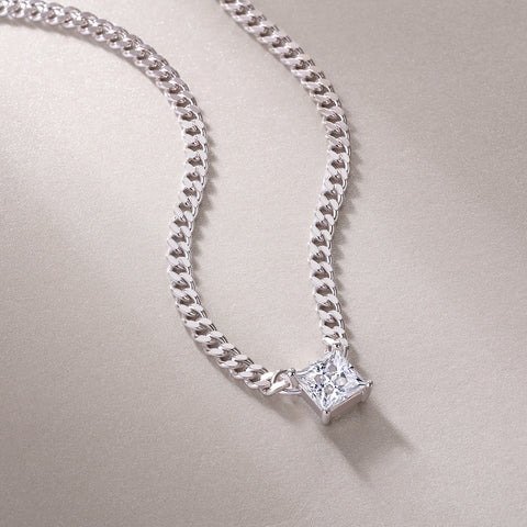 Zhang Yang - A Fashionable And Luxurious Diamond Jewelry Pendant Set With Square Moissanite S925 Sterling Silver