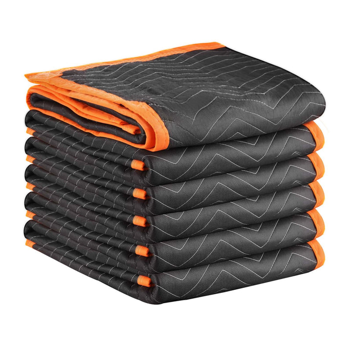 Moving Blankets 6 Pcs, 72 X 40 In (32 Lbs/dz) Large Packing Blankets With Cotton Filling, Heavy Duty Nonwoven Fabric Padded Moving Blanket For Shipping, Wrapping, Protecting Furniture