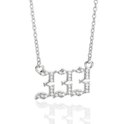 Minimalist Micro Zirconia Numeral Angel Pendant Necklace