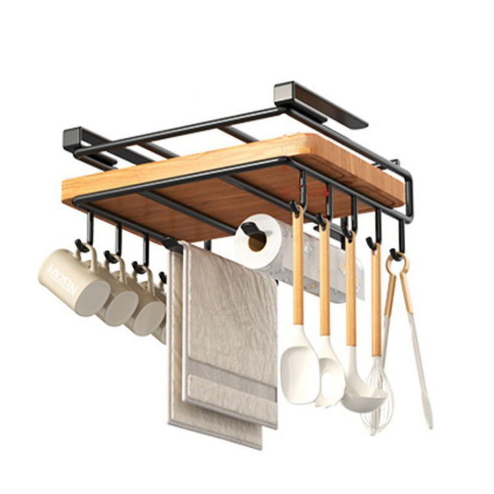 Kitchen Punch-free Storage Rack Double-layer Chopping Board Rack