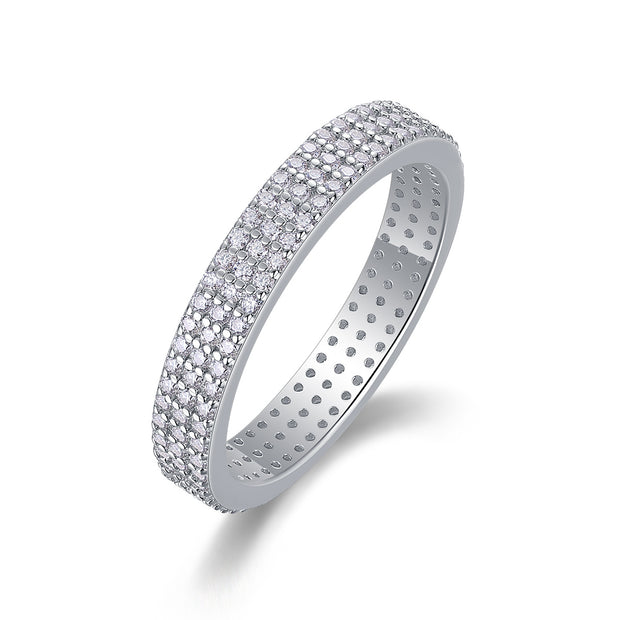 Light Up The Moments - A Fashionable Jewelry Ring Set With Moissanite S925 Sterling Silver And Platinum-plated Diamond