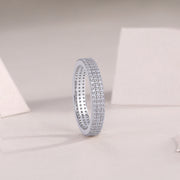 Light Up The Moments - A Fashionable Jewelry Ring Set With Moissanite S925 Sterling Silver And Platinum-plated Diamond