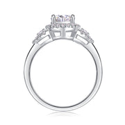 Luxury Fashion Large Diamond Wedding Ring With Moissanite Silver Ring