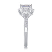 Square Luxury Diamond Ring Fashion Moissanite Silver Ring