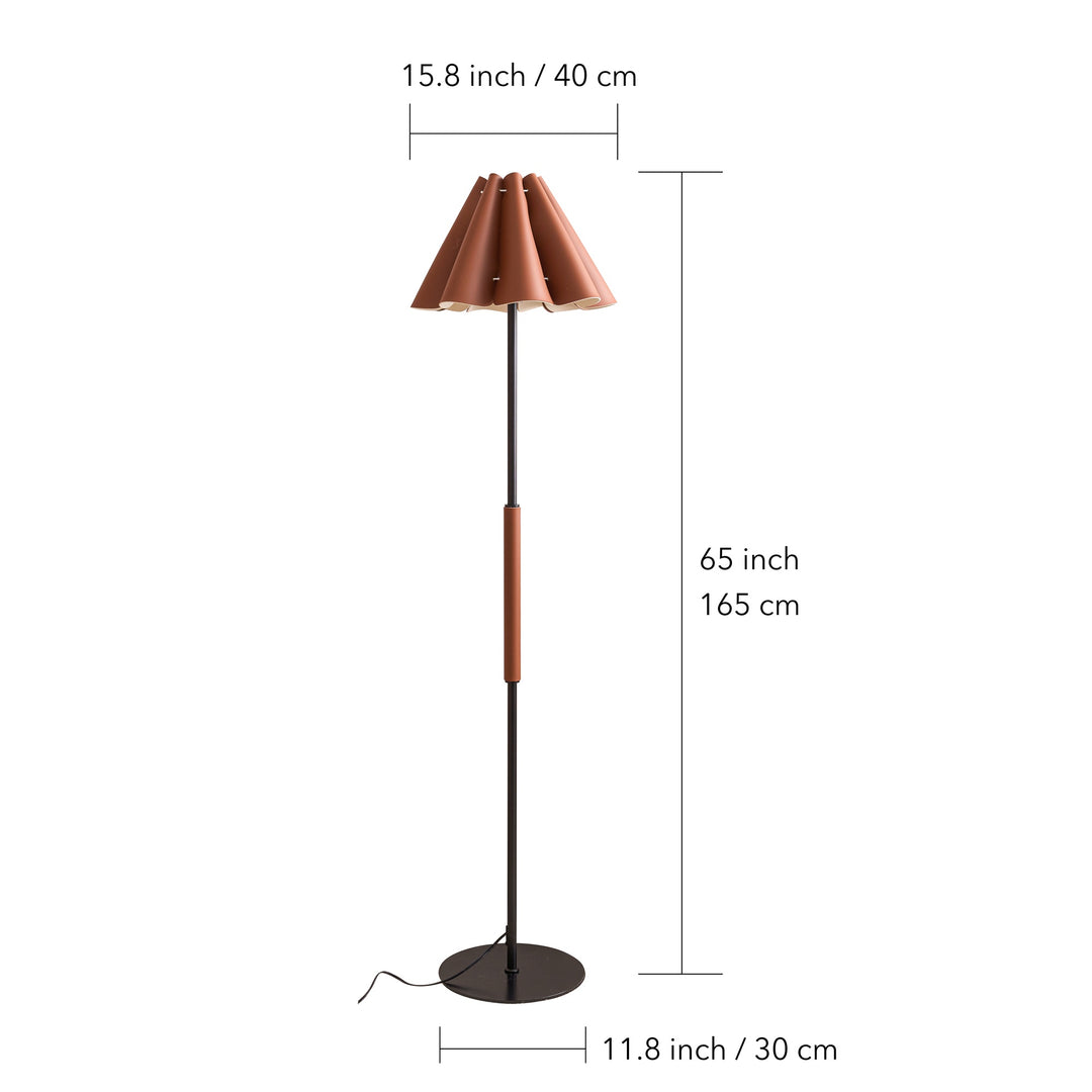 Floor Lamp With Leather Lampshade Perfect For Living Rooms, Bedrooms, Offices