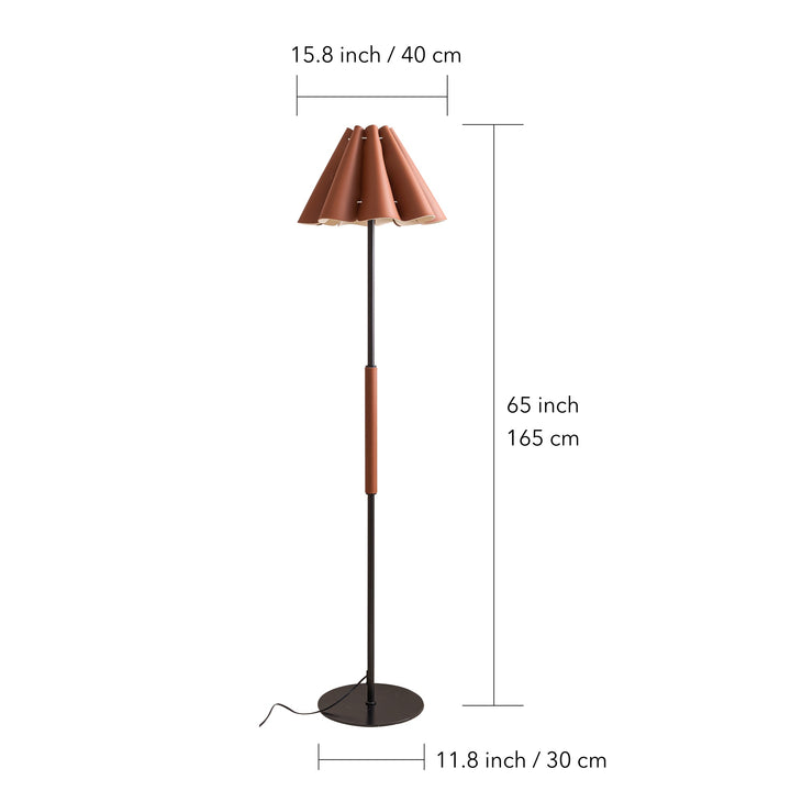Floor Lamp With Leather Lampshade Perfect For Living Rooms, Bedrooms, Offices