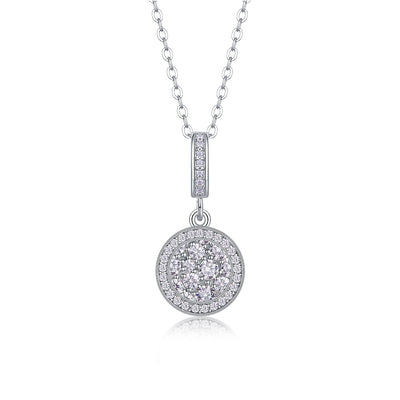 Double Ring Combination - A Fashionable And Luxurious Diamond Jewelry Piece Set With Moissanite S925 Sterling Silver And Platinum-plated Pendant