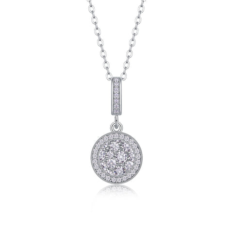 Double Ring Combination - A Fashionable And Luxurious Diamond Jewelry Piece Set With Moissanite S925 Sterling Silver And Platinum-plated Pendant