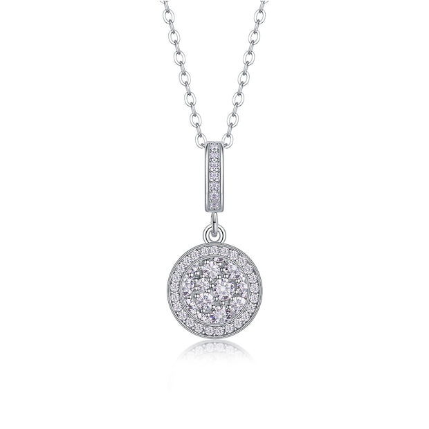 Double Ring Combination - A Fashionable And Luxurious Diamond Jewelry Piece Set With Moissanite S925 Sterling Silver And Platinum-plated Pendant