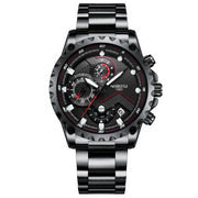 NIBOSI Three Eyes Six Hands Quartz Watch