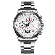 NIBOSI Three Eyes Six Hands Quartz Watch
