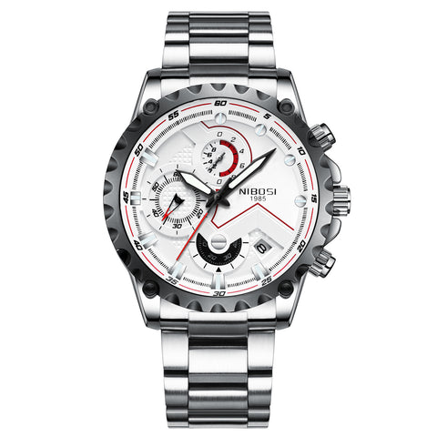 NIBOSI Three Eyes Six Hands Quartz Watch