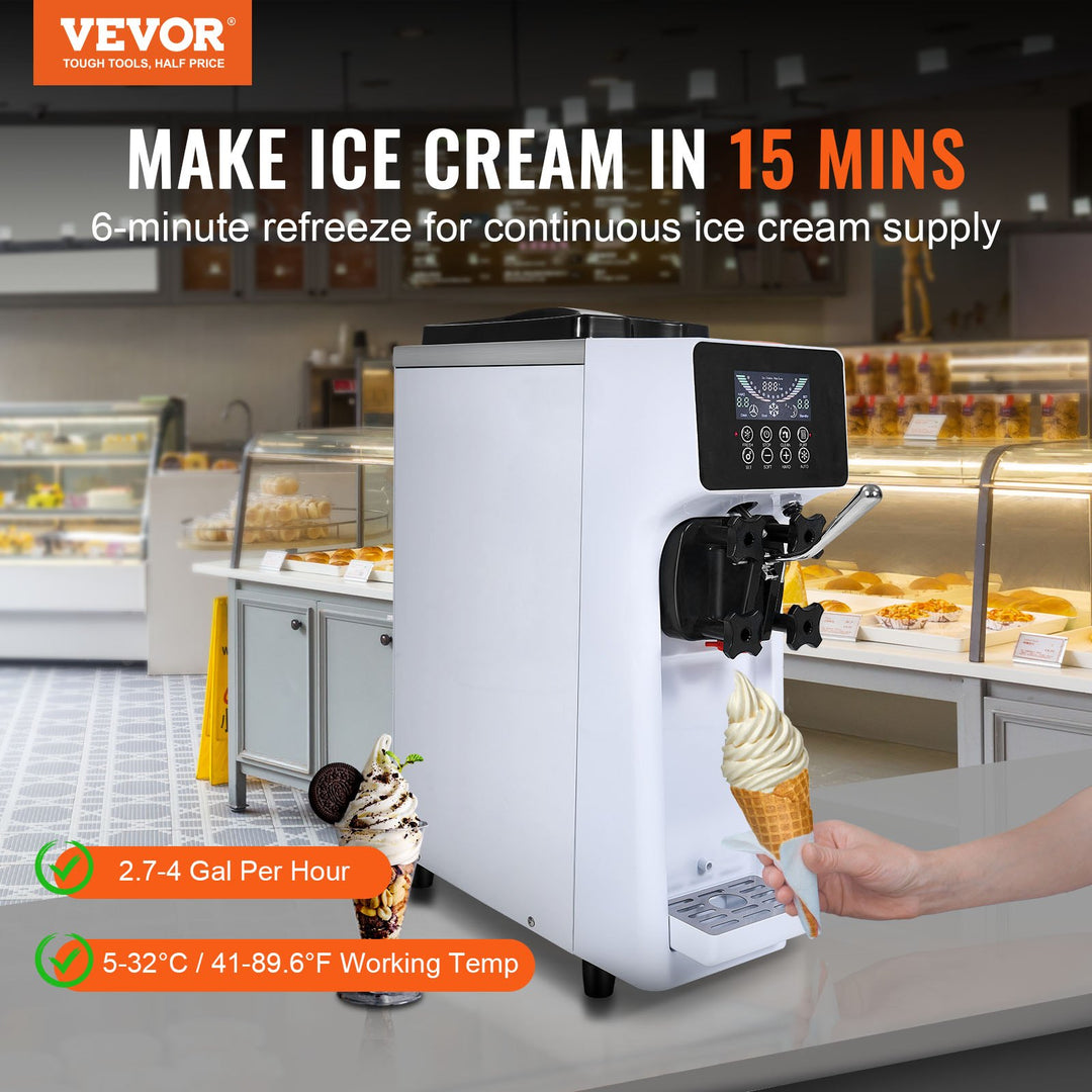 Commercial Ice Cream Machine, 10.6 QT/H Yield