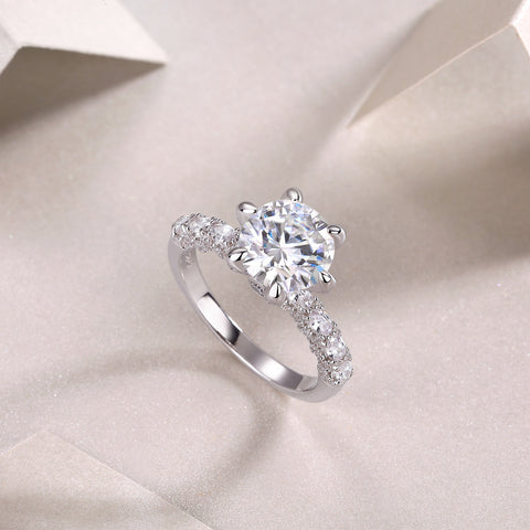 Lady Luck Diamond Ring Luxury Fashion Set Moissanite Silver Ring