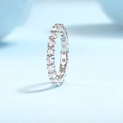 Luxury Fashion Diamond Ring, Row Diamond Ring, Moissanite Silver Ring, Jewelry