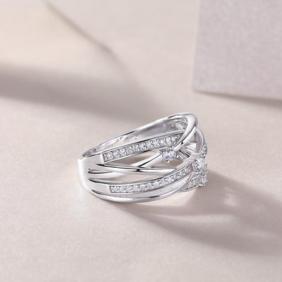 Star Ring Diamond Ring Luxury Fashion Set Moissanite Silver Ring