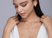 Time Interlaced - A Trendy Diamond Jewelry Necklace Pendant Set