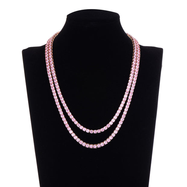 Fashion Cuban Chain Women's Gold Plated Zircon Jewelry