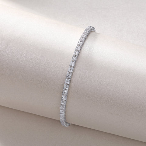 Piano Poet Luxurious Fashion Set Mosan Diamond S925 Silver Bracelet Rivaling Natural Diamonds