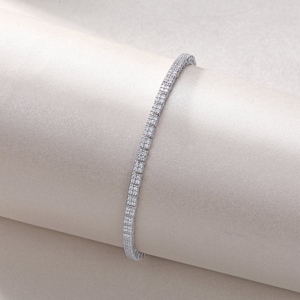 Piano Poet Luxurious Fashion Set Mosan Diamond S925 Silver Bracelet Rivaling Natural Diamonds