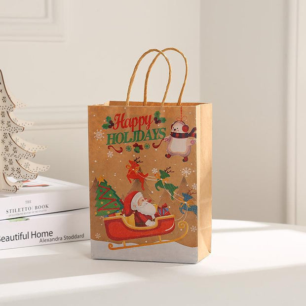 Christmas Gift Portable Kraft Paper Gift Bag