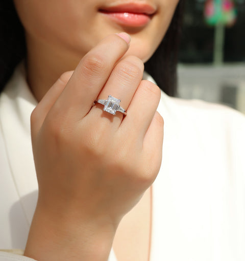 Starry Sky Mirror - A Fashionable Diamond Jewelry Piece Set With Moissanite S925 Sterling Silver And Platinum Diamond Ring